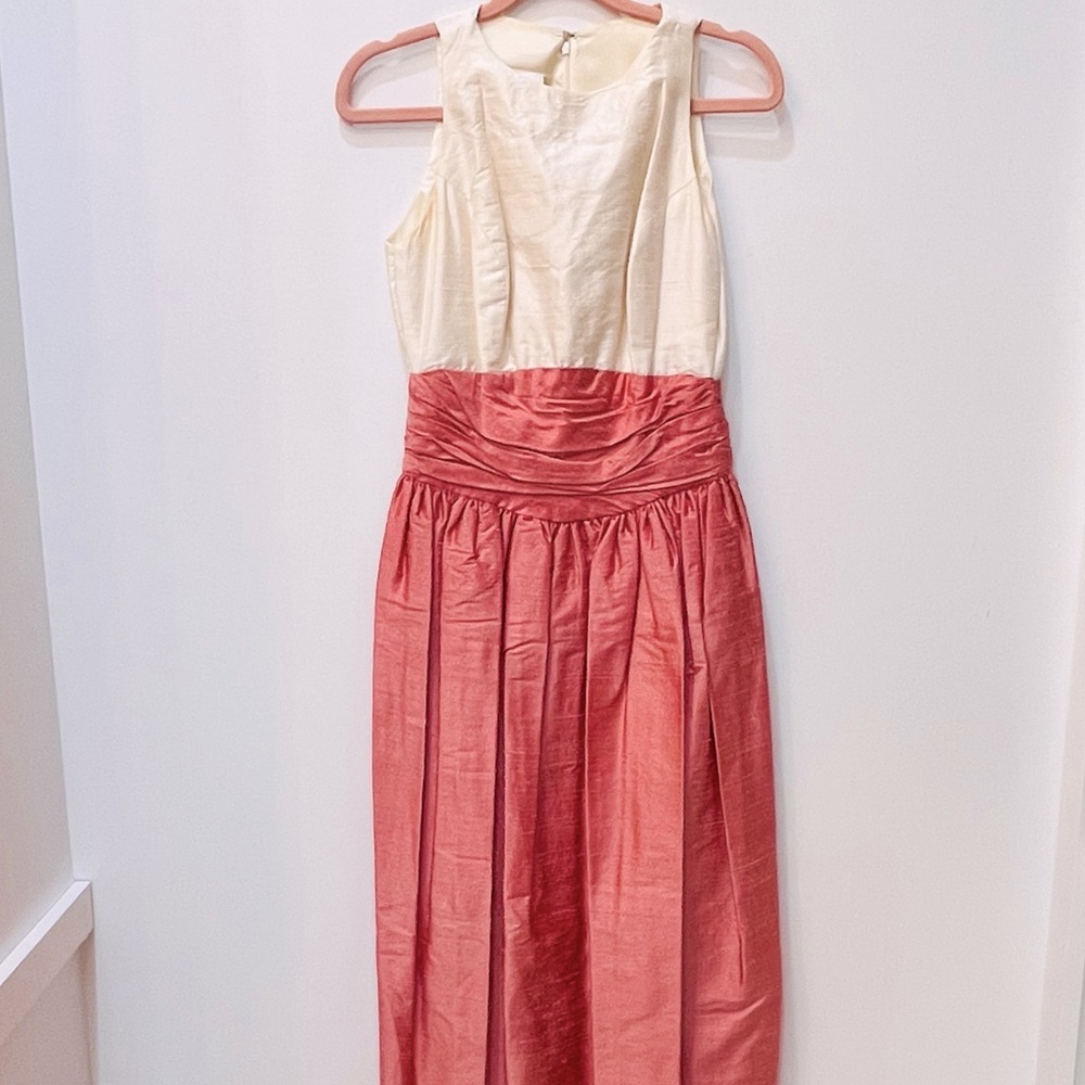 watters and watters vintage classy dress sz 4 white pink
